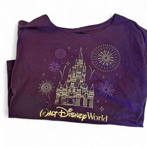 Disney Cinderella Castle Women's Purple Gold T-shirt 3XL Disneyworld NWT
